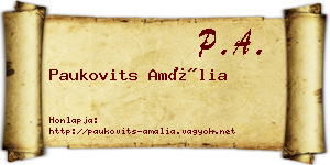 Paukovits Amália névjegykártya